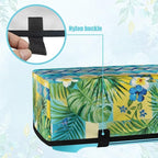 Binienty Dust Cover for Cutting Machine, Tropical Plumeria Pine Needle Leaf Stylish Scrapbooking Die-Cut Machine Cover with 3 Storage Pouch Craft Tool Organizer Holder