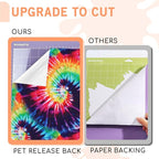 Tintnut Tie Dye Permanent Vinyl Roll - 12 inch x 5ft, Seamless Big Fireworks Adhesive Swirl Pattern Water Proofing Vinyl Self Sticker