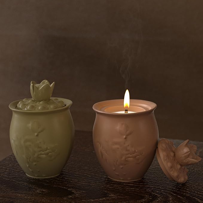 Lotus Jar Bottle Mold - Resin Casting Silicone Molds for Home Decor & Candle Making Wave Spiral Mold