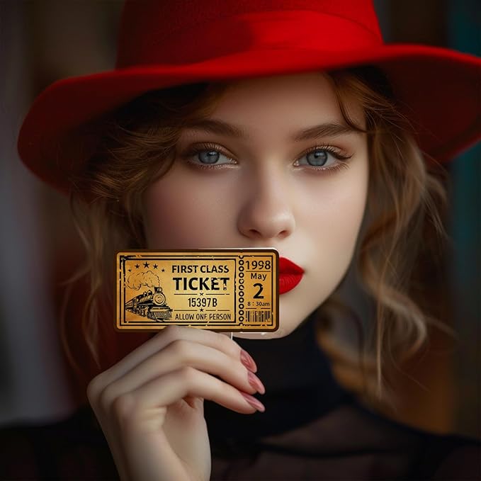 GLOBLELAND Vintage Ticket Clear Stamp for Scrapbooking Train Airplane Tickets Silicone Stamps Tag Frame Transparent Stamp for Card Making DIY Embossing Journaling