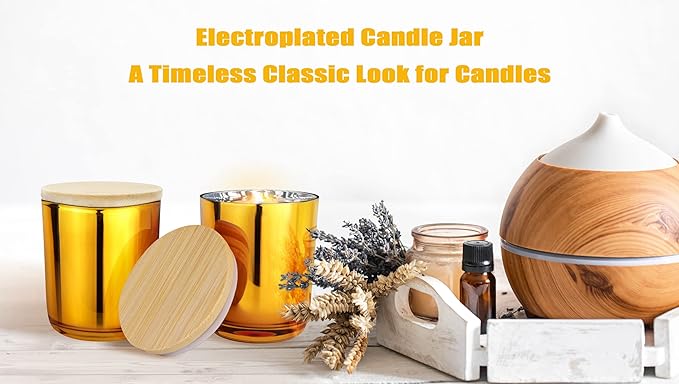 Aroparc Candle Jar, 12 Pack 10oz Candle Jars with Lids Tumbler Jar for Candle Making Supplies (Amber)