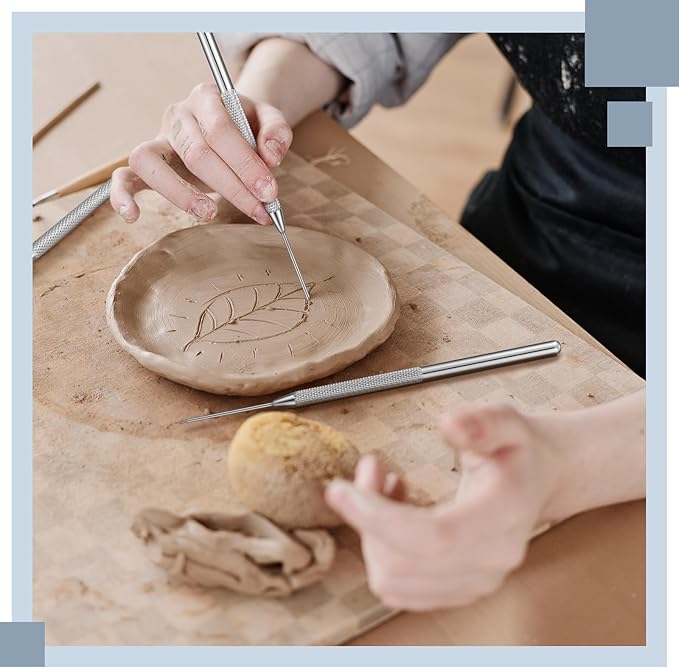 Outus 16 Pieces Clay Needle Tools Ceramic Detail Pottery Sculpture Needle Detail Modeling Clay Tool Kit