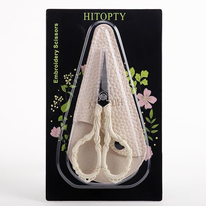 Vintage Small Embroidery Scissors with Cover Detail Shears Mini Scissor for Needlework Threading Sewing Craft DIY Tools Home Travel Use