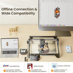 Longer RAY5 New Upgrade Laser Engraver, Laser Cutter 40W Output Power, Engraving Speed Up to 24,000 mm/min, 3.5” Color Touch Screen, App Offline Control, DIY Engraver Tool for Metal/Glass/Wood