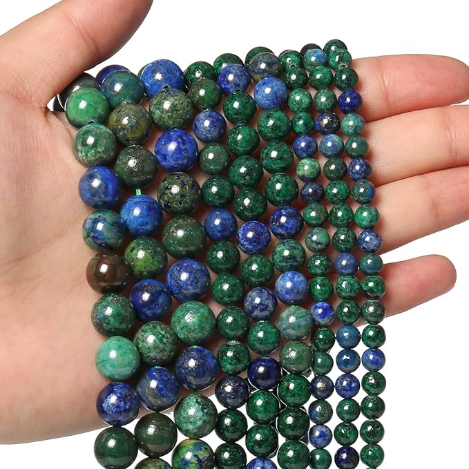 35pcs 10mm Natural Stone Beads Phoenix Lapis Lazuli Beads Energy Crystal Power Gemstone for Jewelry Making, DIY Bracelet Necklace