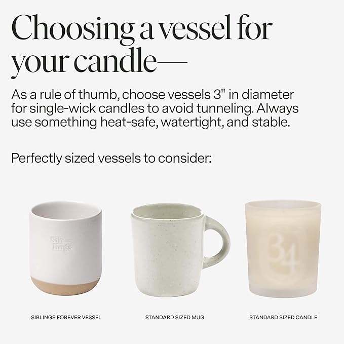 Siblings Candle Making Kit | DIY Coconut-Soy Wax Candle Kit with Wooden Wick | Scent No 05: Clove, Lavender, Cedarwood | Clean, Non-Toxic, Reusable, 60 Hr Burn