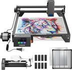 Longer RAY5 20W Laser Engraver with Air Pump, 17.3"x 17.3" Honeycomb Bed, Rotary Roller, and 8 Risers – Cuts and engraves Wood, Metal, Acrylic, tumblers