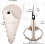 Small Craft Scissors - Little Flat Scissor with Cover, Sharp Tiny Scissors All Purpose for Thread Paper Cutting, Needlepoint Art Work DIY Tools Home Office