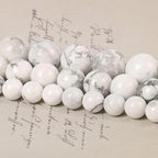 35pcs 10mm Natural Stone Beads White Howlite Beads Energy Crystal Power Gemstone for Jewelry Making, DIY Bracelet Necklace