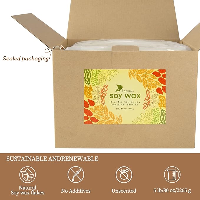 5 Pound Bag DIY Soy Wax Candle,Natural Wax Making Supplies- Soy Wax Flakes