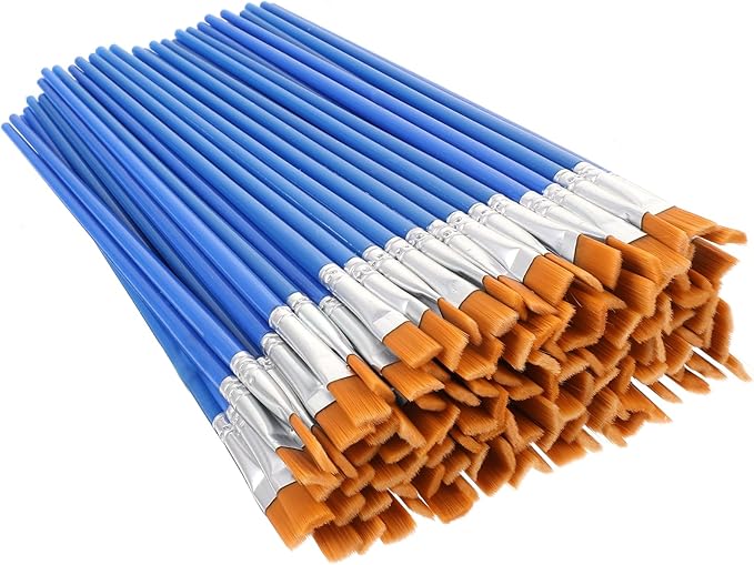 200 Packs Paint Brushes for Kids, Small Paint Brushes Bulk Acrylic Painting Brush Flat and Round Pointed Craft Painting Brush for Oil Watercolor Face Artist and Kids Professional Kits(Blue)