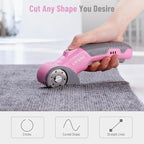 Katerk Cordless Electric Scissors with Safety Lock & LED Light, Pocket-sized Box Carpet Cardboard Cutters Tool, Ambidextrous Use, Rotary Cutter for Fabric, Leather, Plastic, Crafting, Industrial