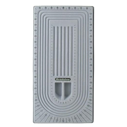 Beadalon Bead Board 52" - Flocked Grey Surface 5 Channels & Oranization Jewelry Design Tray for Necklaces & Bracelet Design