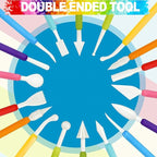 LINPHCEY 9PCS Clay Tools for Kids Air Dry Clay Tool Kit Plastic Clay Sculpting Tools Set for DIY Pottery, Modeling Molding Polymer Clay – Safe & Easy Grip for Beginners & Craft Lovers