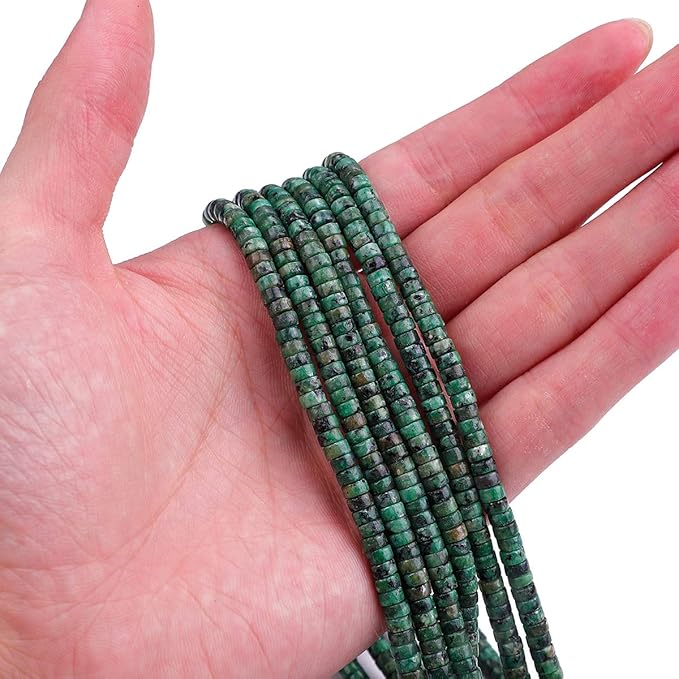 Natural African Turquoise Spacer Beads Caps Loose Semi Gemstone for Beading Jewelry Making 4mmx2mm 38cm