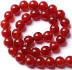 4MM 180pcs Semi-Precious Red Agate Beads Natural Stone Round Loose Beads for Jewelry Making DIY Bracelet Necklace 2 Strands 32"