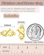 Dailyacc Double Opening Lobster Clasp 316 Stainless Steel Silver and Gold Pleted Necklace Bracelet Extender Clasps and Closures for DIY Jewelry