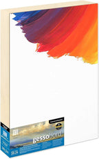 Ampersand Art Supply Gesso Wood Painting Panel: Museum Series Gessobord, 18" x 24", 2" Cradled Profile