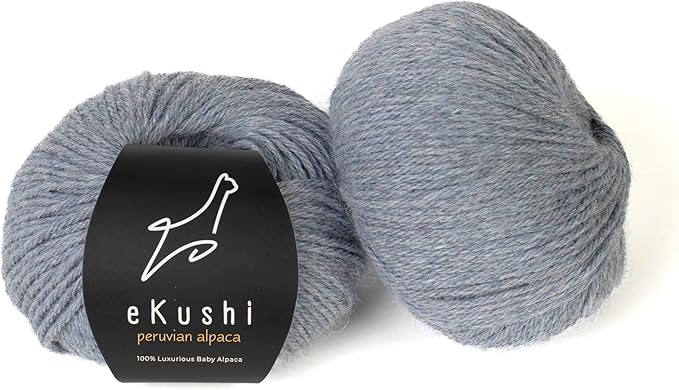 100% Baby Alpaca Yarn for Knitting & Crocheting - Set of 2 Skeins of Premium Yarn DK - Lightweight, Hypoallergenic & Thermal Peru Made - Ideal for Delicate Projects (M838 - Slate Gray)