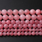 45pcs 8mm Natural Rose Pink Chalcedony Stone Round Loose Beads for Jewelry Making DIY Bracelets Necklaces Crystal Energy Healing Stone Beads 15"(8mm, Rose Pink Chalcedony)