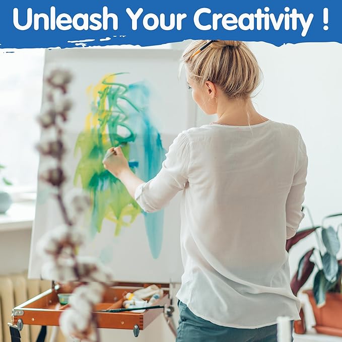 FIXSMITH Stretched Canvas for Painting 24x36 Inch, 2 Pack,Primed Large Canvas,100% Cotton,5/8 Inch Profile of Super Value Pack for Acrylics,Oils & Other Painting Media