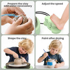 Skirfy Mini Pottery Wheel for Beginners Adults 9.5"Ceramic Machine for Kids Art Craft Glow in Dark Kits 2.2LB Air-Dry Clay,Carving Tools Adjustable Speed,Home Decor DIY Projects Birthday Gift