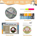 Latch Hook Kits for Adults - DIY Latch Hook Rug Kits for Kids, Crochet Kit for Beginners, Rug Making Kits with Printed Canvas, Gift Packaging. (Father Christmas, 20x20 inch)