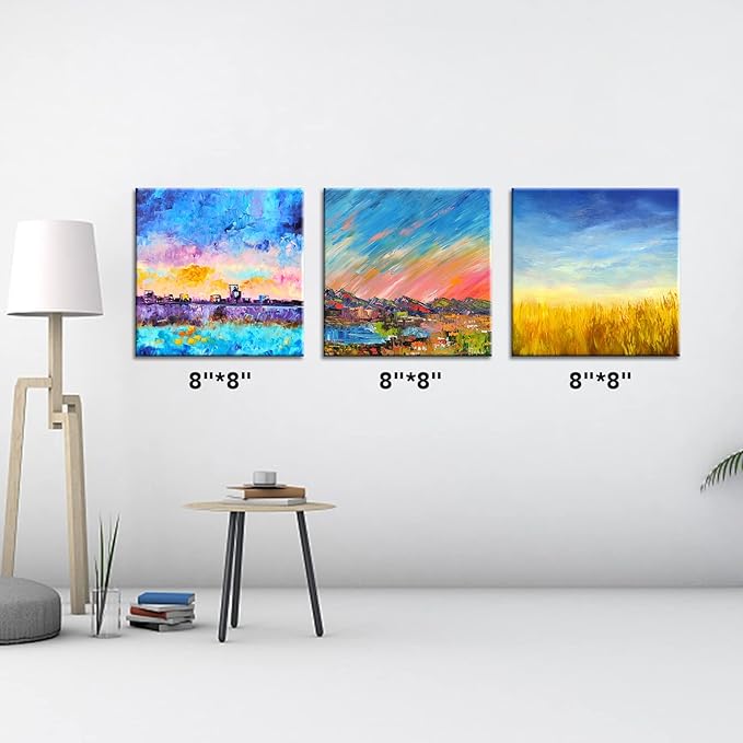 Stretched Canvases for Painting, 8x8, Pack of 24, Primed Acid-Free, 5/8 Inch Thick Wood Frame Blank Canvas, Art Canvases for Beginners, Artists for Oil Paint,Acrylic Paint, Pouring Painting.