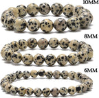 NCB 100PCS 8mm Natural Dalmation Spot Jasper Beads Gemstone Round Loose Stone Beads Spacer Beads for Jewelry Making with Crystal Stretch Cord (Dalmation Spot Jasper, 8mm 100Beads)