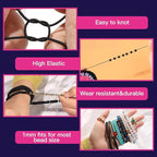 FANDAMEI 1mm Elastic String for Beading, Elastic Cord Stretchy for Bracelets Making, Stretch Bead Cord for Jewelry Making, Sturdy Thread for Bracelet Necklace Crafts Christmas DIY Elastic String Cord