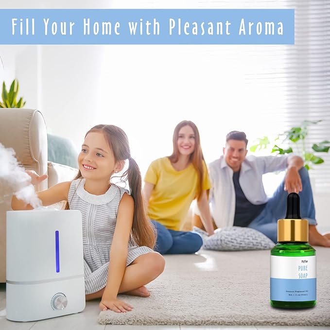 Pure Soap Fragrance Oil, MitFlor Single Diffuser Essential Oil, Large Size Premium Grade Fragrance Oil for Soap & Candle Making, Fresh & Clean Scent for Home Fragrance, 30ml