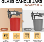 SHOWIN 10 OZ Thick Candle Jars for Making Candles 15 Pcs, Empty Jars with Wood Lids for Candle Making, Sample Container, Christmas