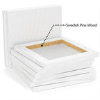 GOTIDEAL Stretched Canvases for Painting, 8x8 Inch Set of 7, Primed White - 100% Cotton Blank Art Square Canvas Boards for Painting for Acrylic Pouring, Oil Paint Dry & Wet Art Media