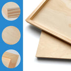 Falling in Art Unfinished Birch Wood Panels Kit for Painting, Wooden Canvas 4 Pack of 4x12 Studio 3/4" Deep, Cradle Boards for Pouring, Art, Crafts, Burning and More