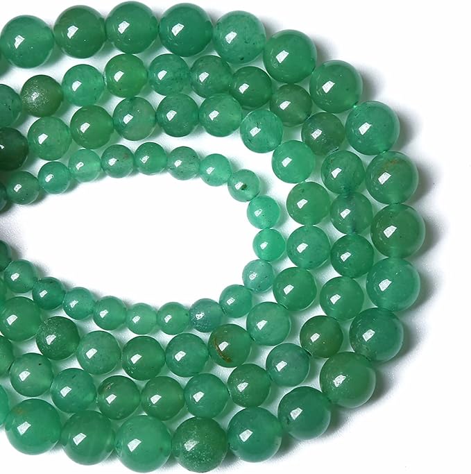 120PCS 6MM Natural Stone Green Aventurine Gemstone Loose Beads for Jewelry Making DIY Bracelet