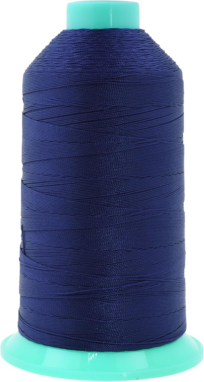 Mandala Crafts Bonded Nylon Thread Navy Blue Heavy Duty Sewing Threads - 1250 YDs Size 138 420D T135 Tex 135 Thread for Leather Jeans Weaving Outdoor Marine Upholstery Threads