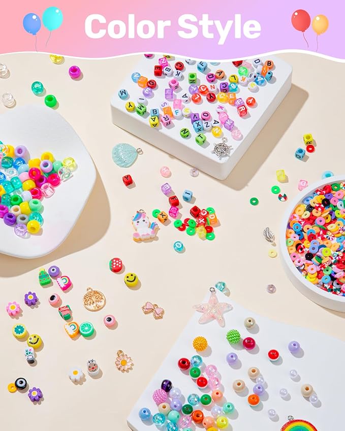 Taybonds DIY Friendship Bracelet Making Kit for Beginners – 6 Boxes Jewelry Beads with Pony, Clay, Letter Beads, Charms & Complete Jewelry Making Tools – Gifts