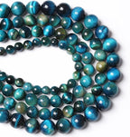 4MM 88PCS Peacock Blue Tiger Eye Stone Beads Natural Crystal Spacer Loose Beads for Jewelry Making DIY Bracelet Semi Precious 1 Strand 15 inches