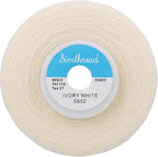 Simthread All Purpose Sewing Thread from 100% Spun Polyester for Serger, Overlock, Merrow, Quilting Sewing 4 Big Cones of 5000M (5500 Yards) Each - 40S/2 Ivory White
