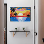 YAKOLECI Latch Hook Kits for Adults, Color Printed DIY Carpet Crafts Arts for Home Decoration Festival Gift 31''X19'' (Sunrise)