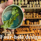 EAZZ Pottery Herb Stripper Bowl, Herb Stripper Tool, Herb Leaf Stripper, Handmade Pottery, Ceramic Herb Peeling Cup, With Multiple Hole Sizes, for Leaf Removal