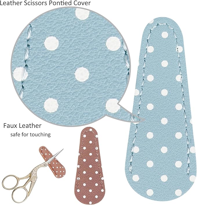 BIHRTC Stork Crane Scissors with Leather Cover Stainless Steel Scissors Bird Sewing Scissors Shears DIY Tools Dressmaker Small Scissors for Sewing Crafting Art Work Threading Needlework