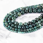 10mm 100pcs Natural Stone Beads Green Moss Agate Round Genuine Stone Beading Loose Gemstone Hole Size 1mm DIY Charm Smooth Beads for Bracelet Necklace Earrings (Green Moss Agate 10mm)