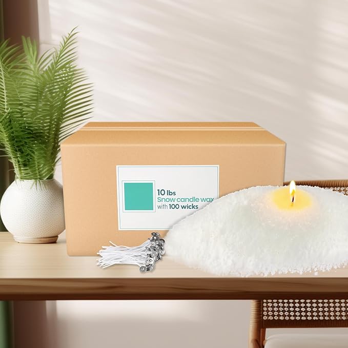 ECLHTLNY 10LB DIY Snow Pearled Candle- Powder Candle Making for Soy Wax Candle Crafts- Natural Candle Making Supplies- HIGH Class Material- LongLasting Burn Time