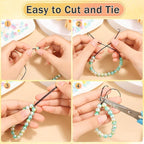 PAXCOO 1.4 MM Elastic String for Bracelets, Stretch Magic Elastic String Bead Cord Jewelry Thread for Friendship Bracelet, Necklaces, Clay Beads, Pony Beads (Black)