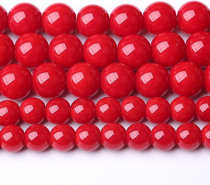 10MM 38PCS Red Glass Round Spacer Loose Beads for Jewelry Making 15 inches DIY Bracelet Necklace