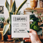 GLOBLELAND Retro Travel Ticket Clear Stamps for Cards Making Vintage Movie Ticket Background Clear Stamp Seals 5.83x8.27inch Transparent Stamps for DIY Scrapbooking Photo Album Journal