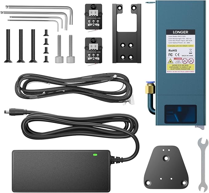 Longer 30W Laser Engraver Module, Compatible with RAY5, DIY Laser Head for Laser Engraver, Eye Protection