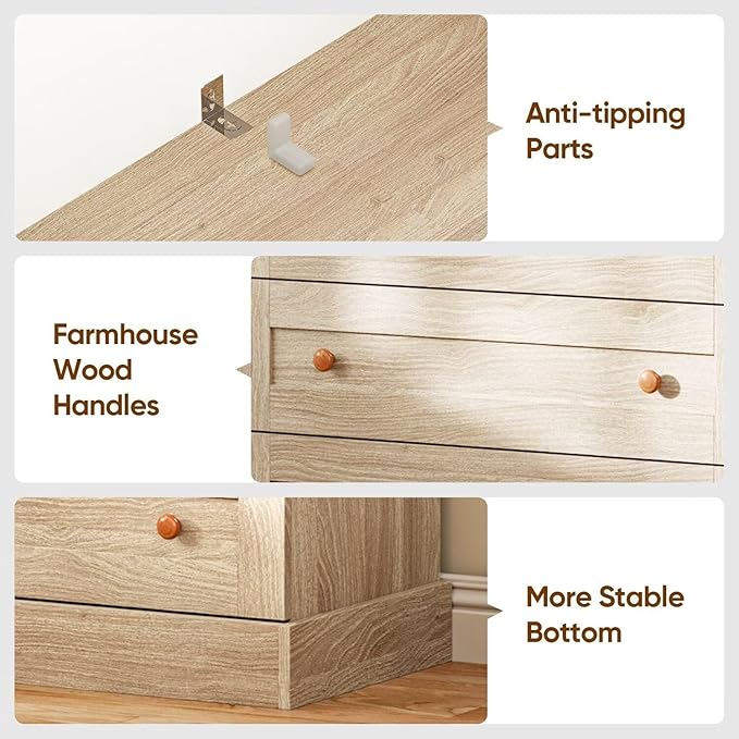 Vyre 71" Tall Farmhouse Bookshelves with Drawers, Large Modular Bookcase with Adjustable Shelves, Storage Cabinet for Living Room， Home Office, Kitchen, Brown