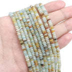 Natural Amazonite Spacer Beads Caps Rondelle Disk Loose Beads for Beading Jewelry Making 4mmx2mm 38cm